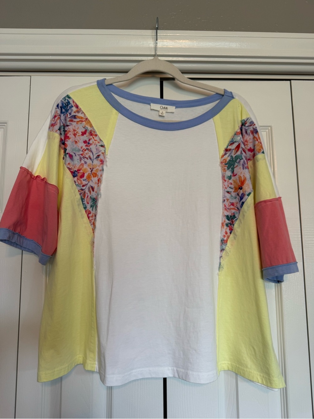 Oddi Mixed Print Top